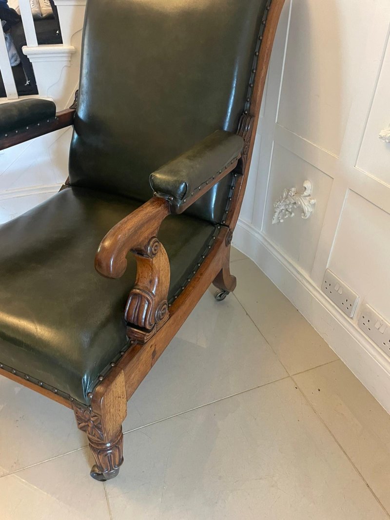 Outstanding Quality Antique Regency Quality Rosewood Reclining Armchair - Image 13